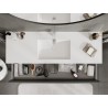 Mexen Rivel meuble de salle de bain 140 cm avec lavabo Otis, 2 tiroirs, rainuré, graphite mat/blanc mat -
