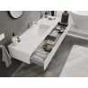 Mexen Rivel meuble de salle de bain 160 cm avec lavabo Otis, 1 tiroir, rainuré, blanc mat - 91A20-16023-1-BF01-W18M01
