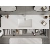 Mexen Rivel meuble de salle de bain 160 cm avec lavabo Otis, 1 tiroir, rainuré, blanc mat - 91A20-16023-1-BF01-W18M01