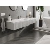 Mexen Rivel armoire de salle de bain 160 cm avec lavabo Otis, 1 tiroir, rainuré, gris mat/blanc mat - 91A20-16023-1-BF62-W18M01