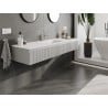 Mexen Rivel meuble de salle de bain 160 cm avec lavabo Otis, 1 tiroir, rainuré, gris mat/blanc mat - 91A20-16023-1-BF62-W18M01