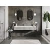 Mexen Rivel meuble de salle de bain 160 cm avec lavabo Otis, 1 tiroir, rainuré, gris mat/blanc mat - 91A20-16023-1-BF62-W18M01