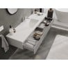 Mexen Rivel meuble de salle de bain 160 cm avec lavabo Otis, 1 tiroir, rainuré, gris mat/blanc mat - 91A20-16023-1-BF62-W18M01