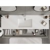 Mexen Rivel armoire de salle de bain 160 cm avec lavabo Otis, 1 tiroir, rainuré, gris mat/blanc mat - 91A20-16023-1-BF62-W18M01