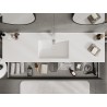Mexen Rivel meuble de salle de bain 160 cm avec lavabo Otis, 1 tiroir, rainuré, graphite mat/blanc mat -