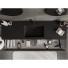 Mexen Rivel meuble de salle de bain 160 cm avec lavabo Otis, 1 tiroir, rainuré, noir mat - 91A20-16023-1-BF71-W18M71