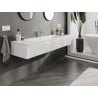 Mexen Rivel meuble de salle de bain 160 cm avec lavabo Vela, 1 tiroir, rainuré, blanc mat - 91A20-16023-1-BF01-W23M01