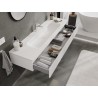 Mexen Rivel meuble de salle de bain 160 cm avec lavabo Vela, 1 tiroir, rainuré, blanc mat - 91A20-16023-1-BF01-W23M01