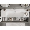 Mexen Rivel meuble de salle de bain 140 cm avec lavabo Vela, 1 tiroir, rainuré, gris mat/blanc mat - 91A20-16023-1-BF62-W23M01