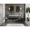 Mexen Rivel armoire de salle de bains 160 cm avec lavabo Vela, 1 tiroir, rainurée, graphite mat/blanc mat -