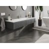 Mexen Rivel armoire de salle de bains 160 cm avec lavabo Vela, 1 tiroir, rainurée, graphite mat/blanc mat -
