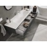Mexen Rivel armoire de salle de bains 160 cm avec lavabo Vela, 1 tiroir, rainurée, graphite mat/blanc mat -