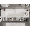 Mexen Rivel armoire de salle de bains 160 cm avec lavabo Vela, 1 tiroir, rainurée, graphite mat/blanc mat -