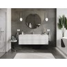 Mexen Rivel meuble de salle de bains 160 cm avec lavabo Otis, 2 tiroirs, rainuré, blanc mat - 91A20-16047-2-BFF01-W18M01