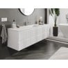 Mexen Rivel meuble de salle de bains 160 cm avec lavabo Otis, 2 tiroirs, rainuré, blanc mat - 91A20-16047-2-BFF01-W18M01