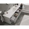 Mexen Rivel armoire de salle de bain 160 cm avec lavabo Otis, 2 tiroirs, rainurée, gris mat/blanc mat -