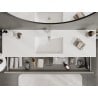 Mexen Rivel armoire de salle de bain 160 cm avec lavabo Otis, 2 tiroirs, rainurée, gris mat/blanc mat -