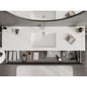 Mexen Rivel meuble de salle de bain 160 cm avec lavabo Otis, 2 tiroirs, rainuré, graphite mat/blanc mat -