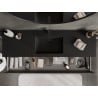 Mexen Rivel meuble de salle de bain 160 cm avec lavabo Otis, 2 tiroirs, rainuré, noir mat - 91A20-16047-2-BFF71-W18M71