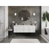 Mexen Rivel meuble de salle de bain 160 cm avec lavabo Vela, 2 tiroirs, rainuré, blanc mat - 91A20-16047-2-BFF01-W23M01