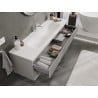 Mexen Rivel armoire de salle de bain 160 cm avec lavabo Vela, 2 tiroirs, rainurée, gris mat/blanc mat -