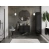 Mexen Orio armoire de salle de bain 80 cm avec lavabo Otis, 2 tiroirs, noir brillant/noir mat - 91A10-08047-2-BFF70-W18M71