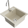 Mexen Vito évier en granit à 1 cuve avec robinet mélangeur Telma, Beige - 6503-69-670200-00