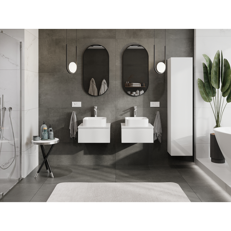 Mexen Orio meuble de salle de bain sous lavabo 50 cm, 1 tiroir, blanc brillant - 91A10-05023-1-BF00