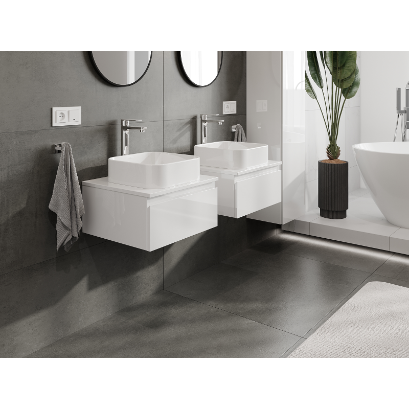 Mexen Orio meuble de salle de bain sous lavabo 50 cm, 1 tiroir, blanc brillant - 91A10-05023-1-BF00