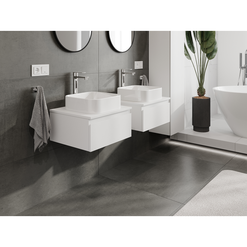 Mexen Orio meuble de salle de bains sous-vasque 50 cm, 1 tiroir, blanc mat- 91A10-05023-1-BF01