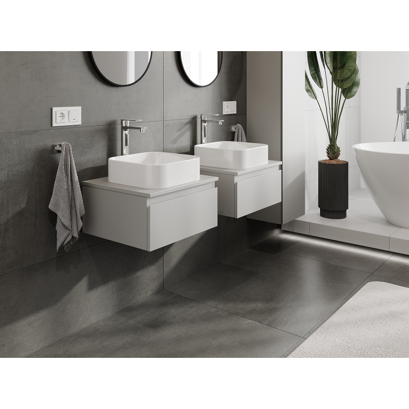 Mexen Orio armoire de salle de bain sous le lavabo 50 cm, 1 tiroir, gris mat - 91A10-05023-1-BF62