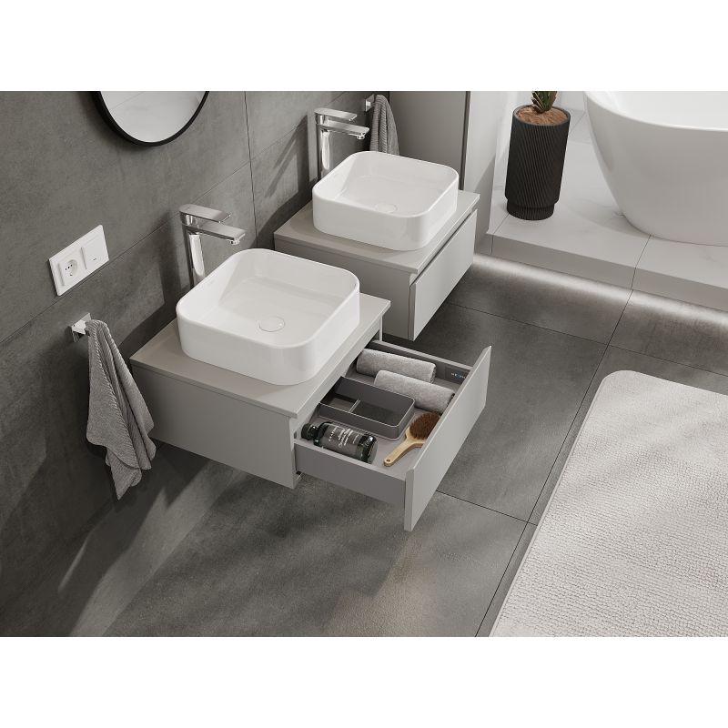 Mexen Orio armoire de salle de bain sous le lavabo 50 cm, 1 tiroir, gris mat - 91A10-05023-1-BF62