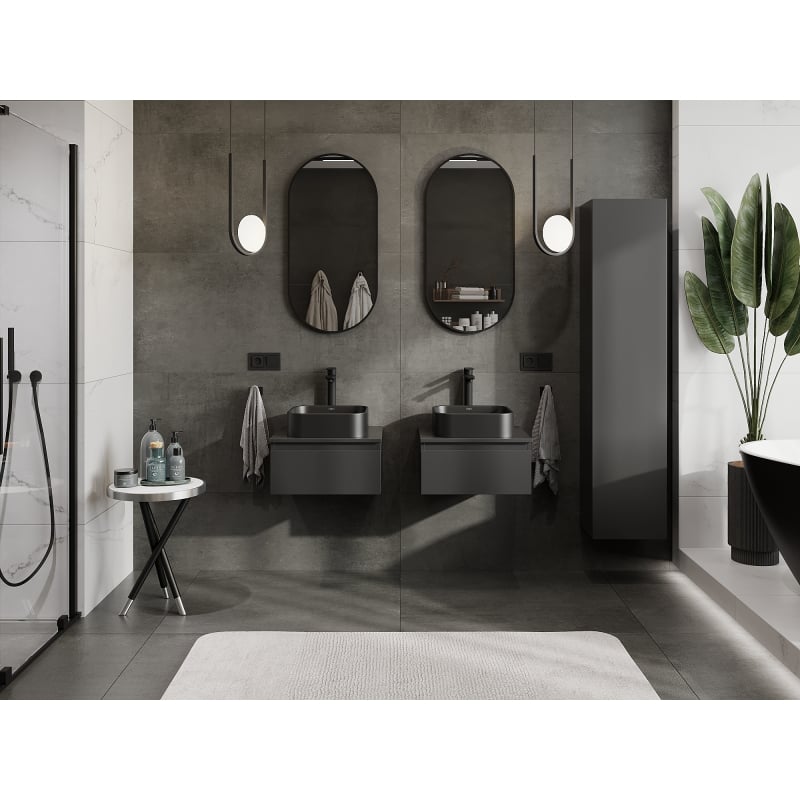 Mexen Orio meuble de salle de bains sous lavabo 50 cm, 1 tiroir, noir mat - 91A10-05023-1-BF71