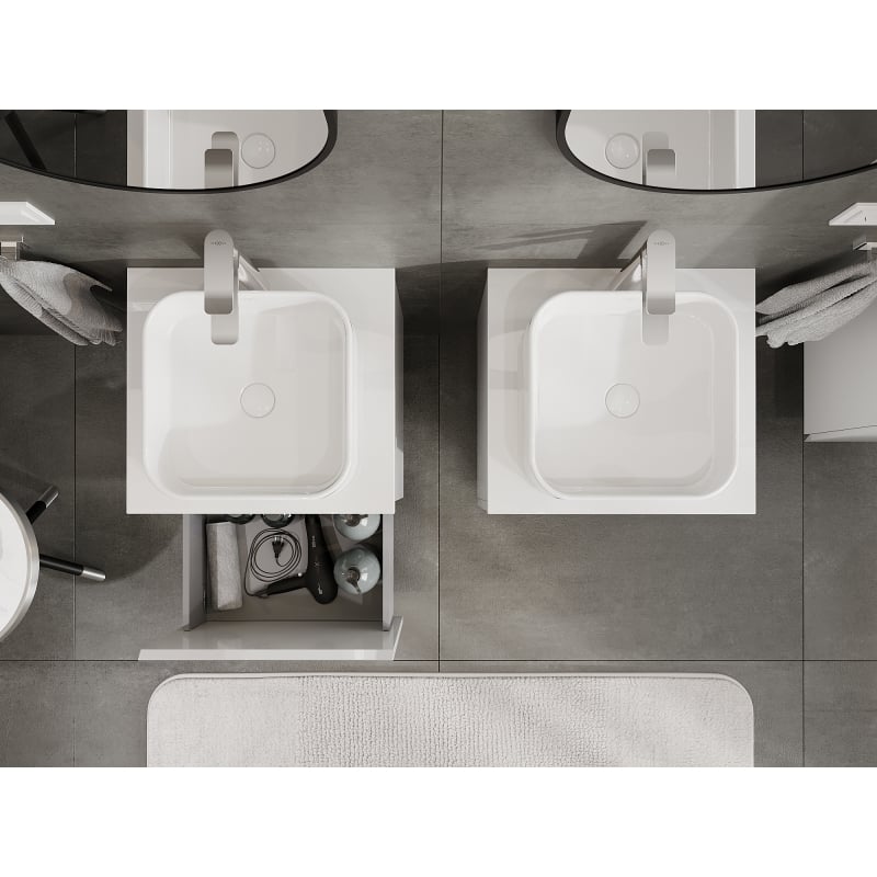 Mexen Orio armoire de salle de bain sous-lavabo 50 cm, 1 tiroir, blanc brillant - 91A10-05047-1-BF00
