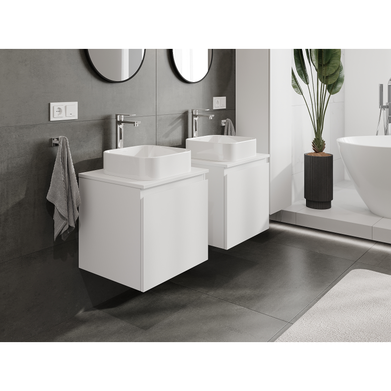 Mexen Orio meuble de salle de bain sous-vasque 50 cm, 1 tiroir, blanc mat - 91A10-05047-1-BF01