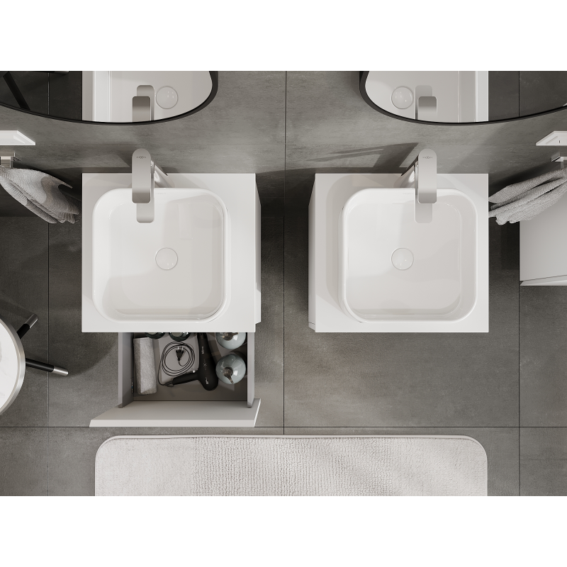 Mexen Orio meuble de salle de bain sous-vasque 50 cm, 1 tiroir, blanc mat - 91A10-05047-1-BF01