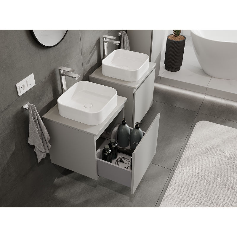 Mexen Orio meuble de salle de bain sous lavabo 50 cm, 1 tiroir, gris mat - 91A10-05047-1-BF62
