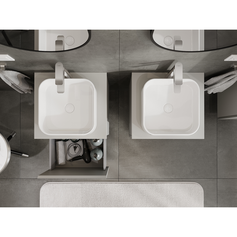 Mexen Orio meuble de salle de bain sous lavabo 50 cm, 1 tiroir, gris mat - 91A10-05047-1-BF62