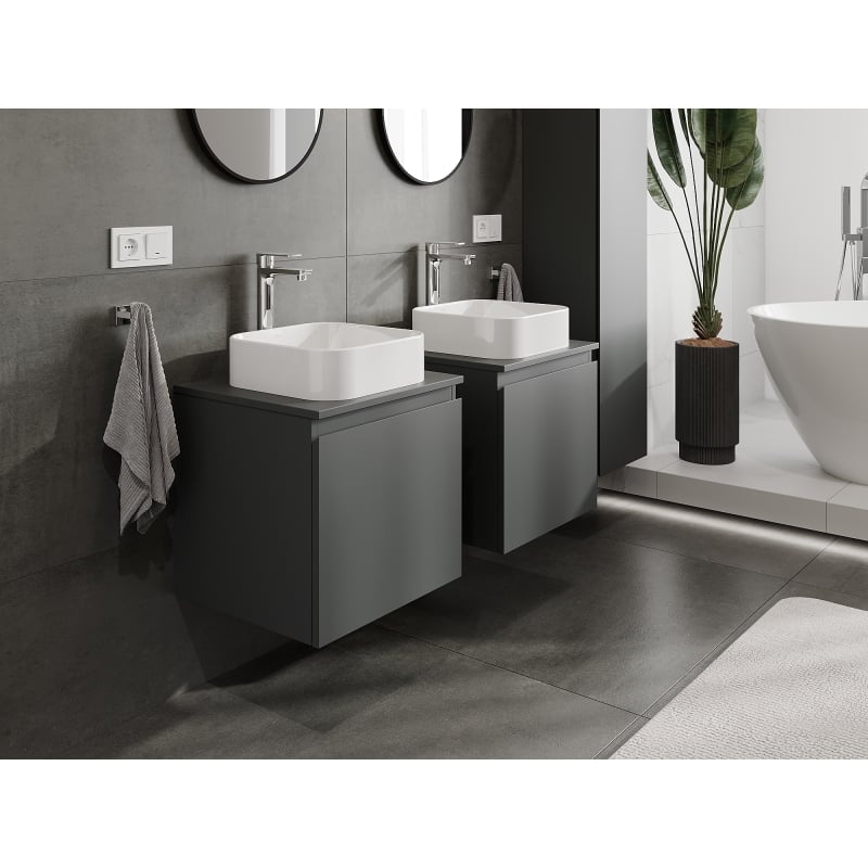 Mexen Orio meuble de salle de bain sous lavabo 50 cm, 1 tiroir, graphite mat - 91A10-05047-1-BF66