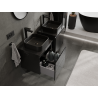 Mexen Orio meuble de salle de bains sous lavabo 50 cm, 1 tiroir, noir brillant - 91A10-05047-1-BF70