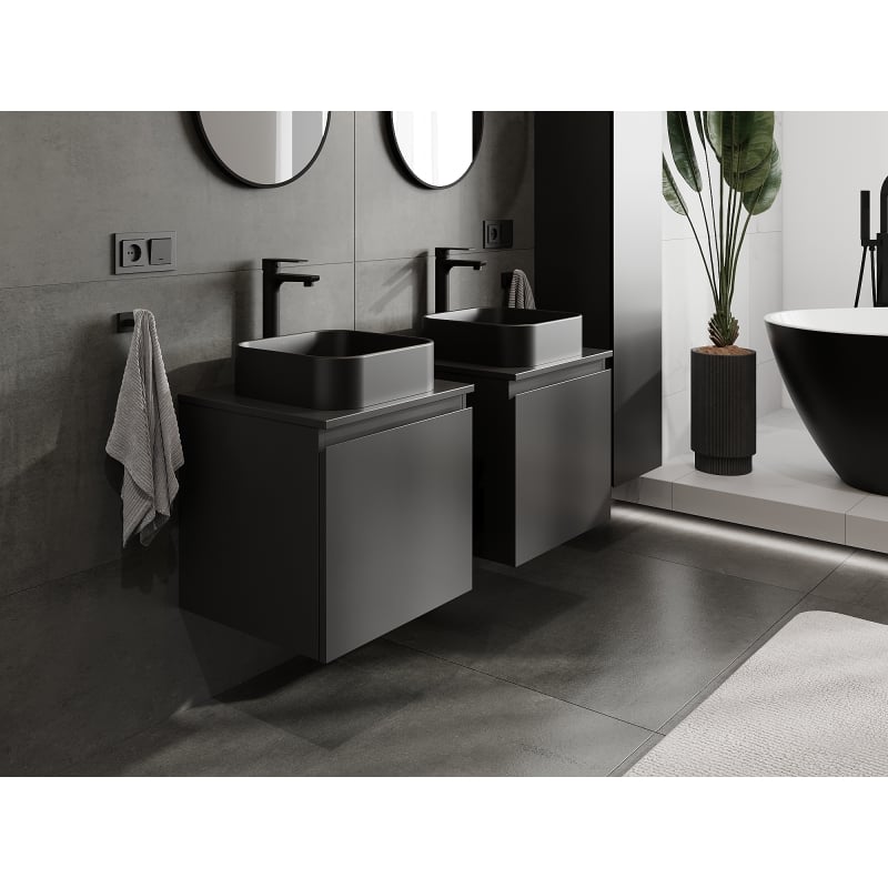 Mexen Orio meuble de salle de bains sous lavabo 50 cm, 1 tiroir, noir mat - 91A10-05047-1-BF71