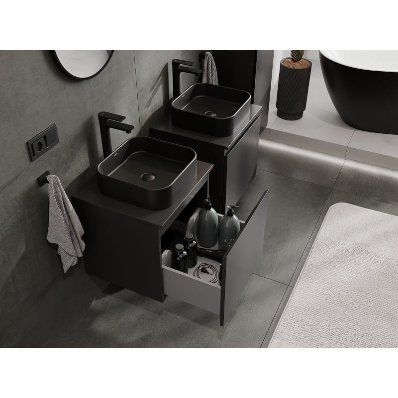 Mexen Orio meuble de salle de bains sous lavabo 50 cm, 1 tiroir, noir mat - 91A10-05047-1-BF71