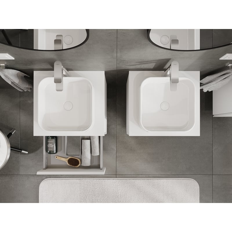 Mexen Orio meuble de salle de bains sous-lavabo 50 cm, 2 tiroirs, blanc mat - 91A10-05047-2-BFF01