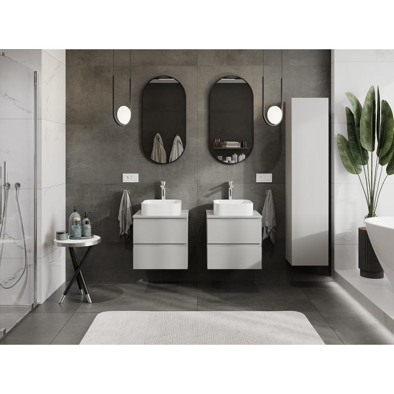 Mexen Orio meuble de salle de bain sous lavabo 50 cm, 2 tiroirs, gris mat - 91A10-05047-2-BFF62