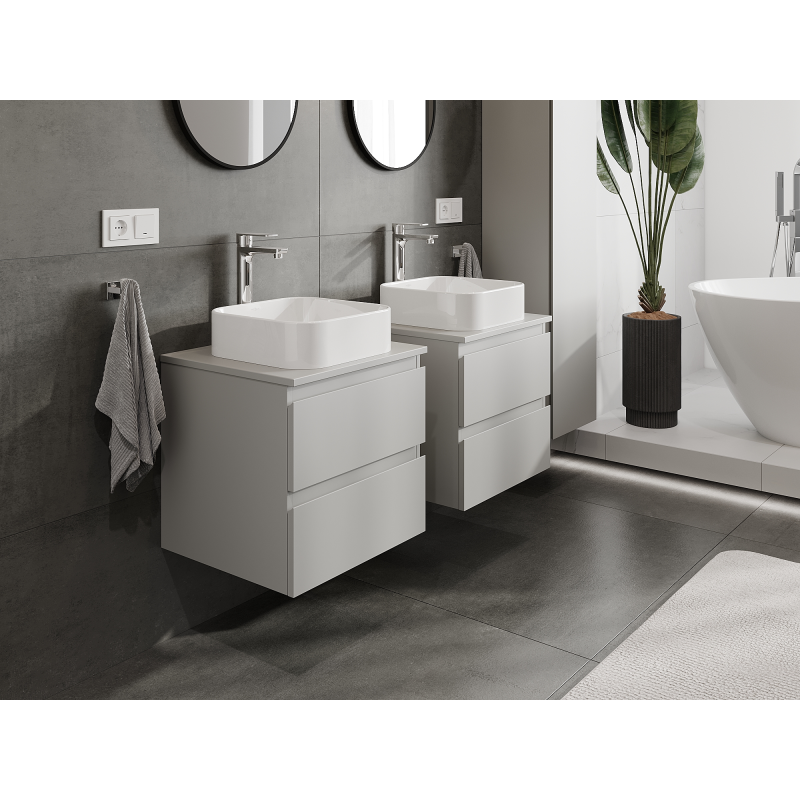 Mexen Orio meuble de salle de bain sous lavabo 50 cm, 2 tiroirs, gris mat - 91A10-05047-2-BFF62