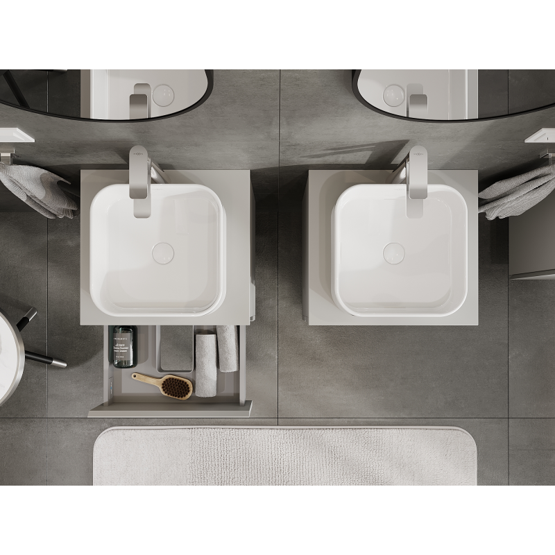 Mexen Orio meuble de salle de bain sous lavabo 50 cm, 2 tiroirs, gris mat - 91A10-05047-2-BFF62