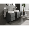 Mexen Orio meuble de salle de bain sous-lavabo 50 cm, 2 tiroirs, graphite mat - 91A10-05047-2-BFF66