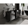Mexen Orio meuble de salle de bain sous vasque 50 cm, 2 tiroirs, noir brillant - 91A10-05047-2-BFF70
