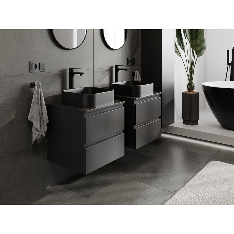 Mexen Orio meuble de salle de bain sous lavabo 50 cm, 2 tiroirs, noir mat - 91A10-05047-2-BFF71