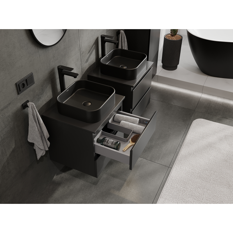 Mexen Orio meuble de salle de bain sous lavabo 50 cm, 2 tiroirs, noir mat - 91A10-05047-2-BFF71